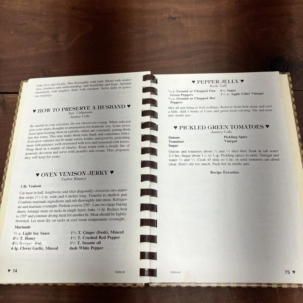 Taste of Heaven Mulberry Arkansas Church Local Community Cookbook Spiral Bound
